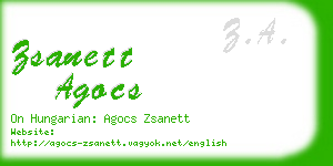 zsanett agocs business card